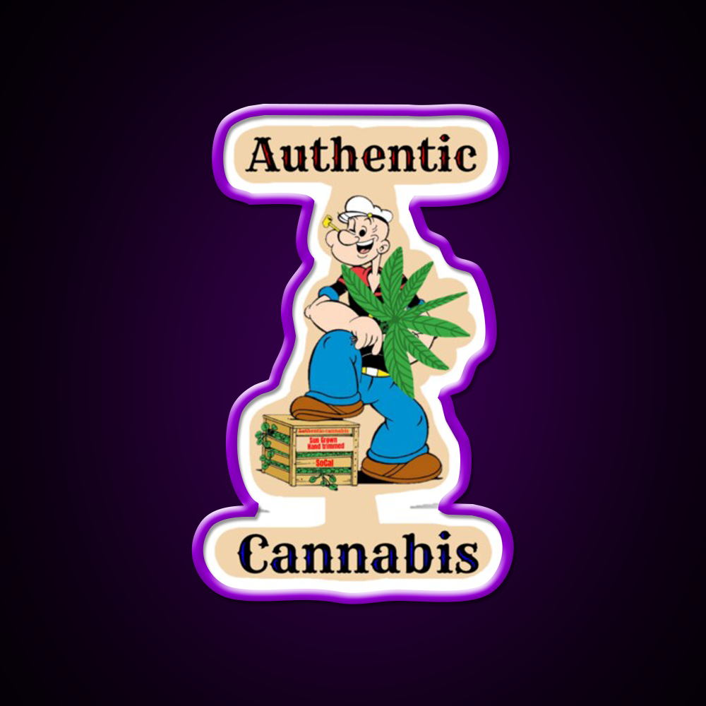 Popeye The Sailor Man Hemp Inspired Green Leaf Led Neon Sign Rgb Color - LED neon sign view 9