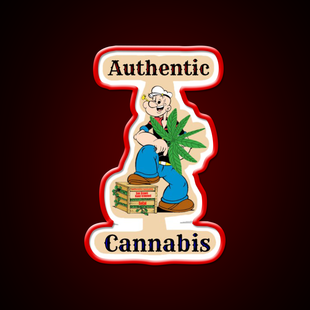 Popeye The Sailor Man Hemp Inspired Green Leaf Led Neon Sign Rgb Color - LED neon sign view 10