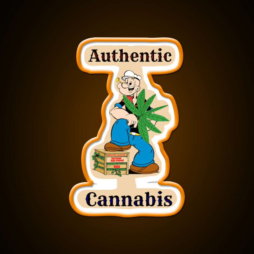 Popeye The Sailor Man Hemp Inspired Green Leaf Led Neon Sign Rgb Color - Shineneon