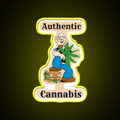 Popeye The Sailor Man Hemp Inspired Green Leaf Led Neon Sign Rgb Color - Shineneon