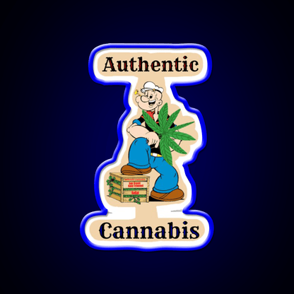 Popeye The Sailor Man Hemp Inspired Green Leaf Led Neon Sign Rgb Color - Shineneon