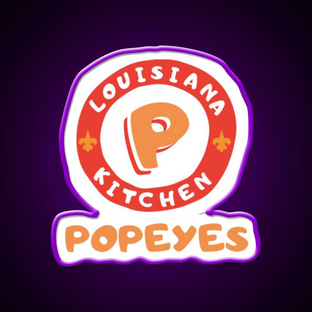 Popeyes Fast Food Led Neon Sign For Burger Place Rgb Color - Shineneon