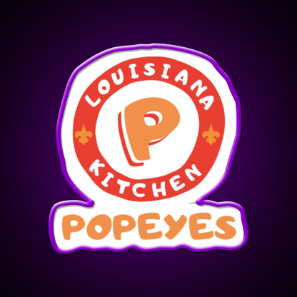 Popeyes Fast Food Led Neon Sign For Burger Place Rgb Color - Shineneon