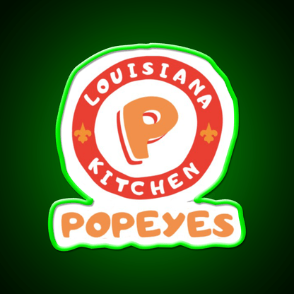 Popeyes Fast Food Led Neon Sign For Burger Place Rgb Color - Shineneon