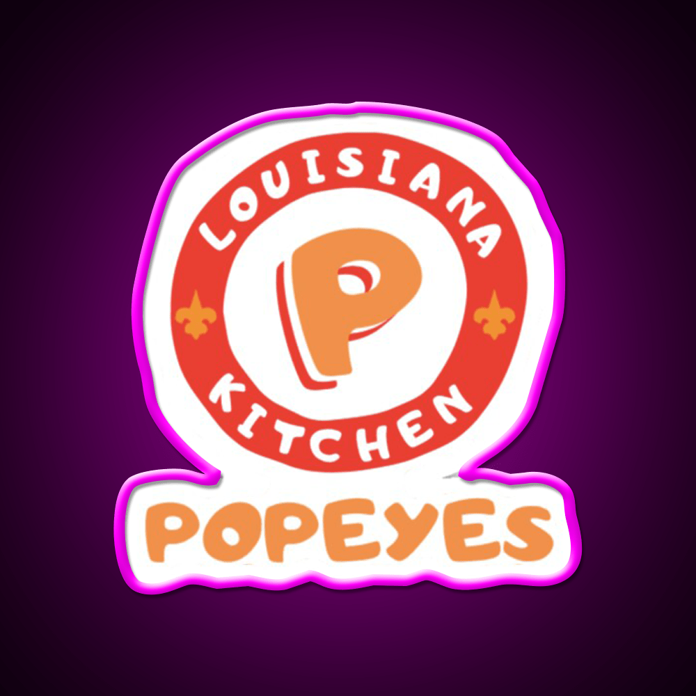 Popeyes Fast Food Led Neon Sign For Burger Place Rgb Color - Shineneon