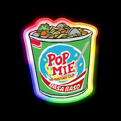 Popmie Snack Food Led Neon Sign Rgb Color - LED neon sign close-up detail