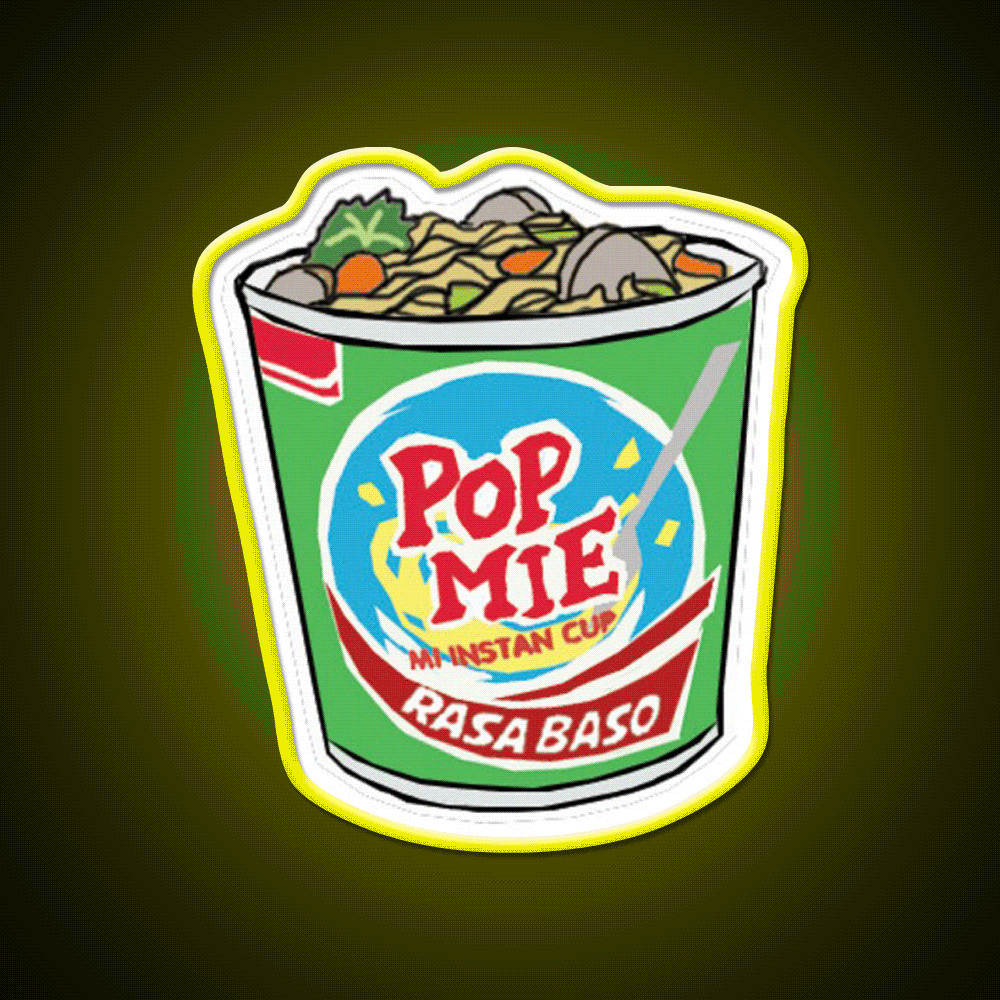 Popmie Snack Food Led Neon Sign Rgb Color - Custom LED neon sign front view
