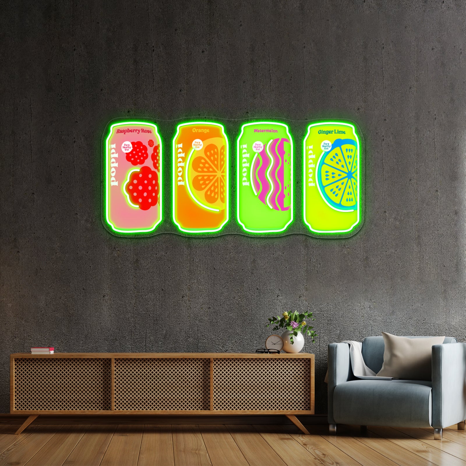 Poppi Soda Cans Artwork Led Signs For Bedroom | Shineneon