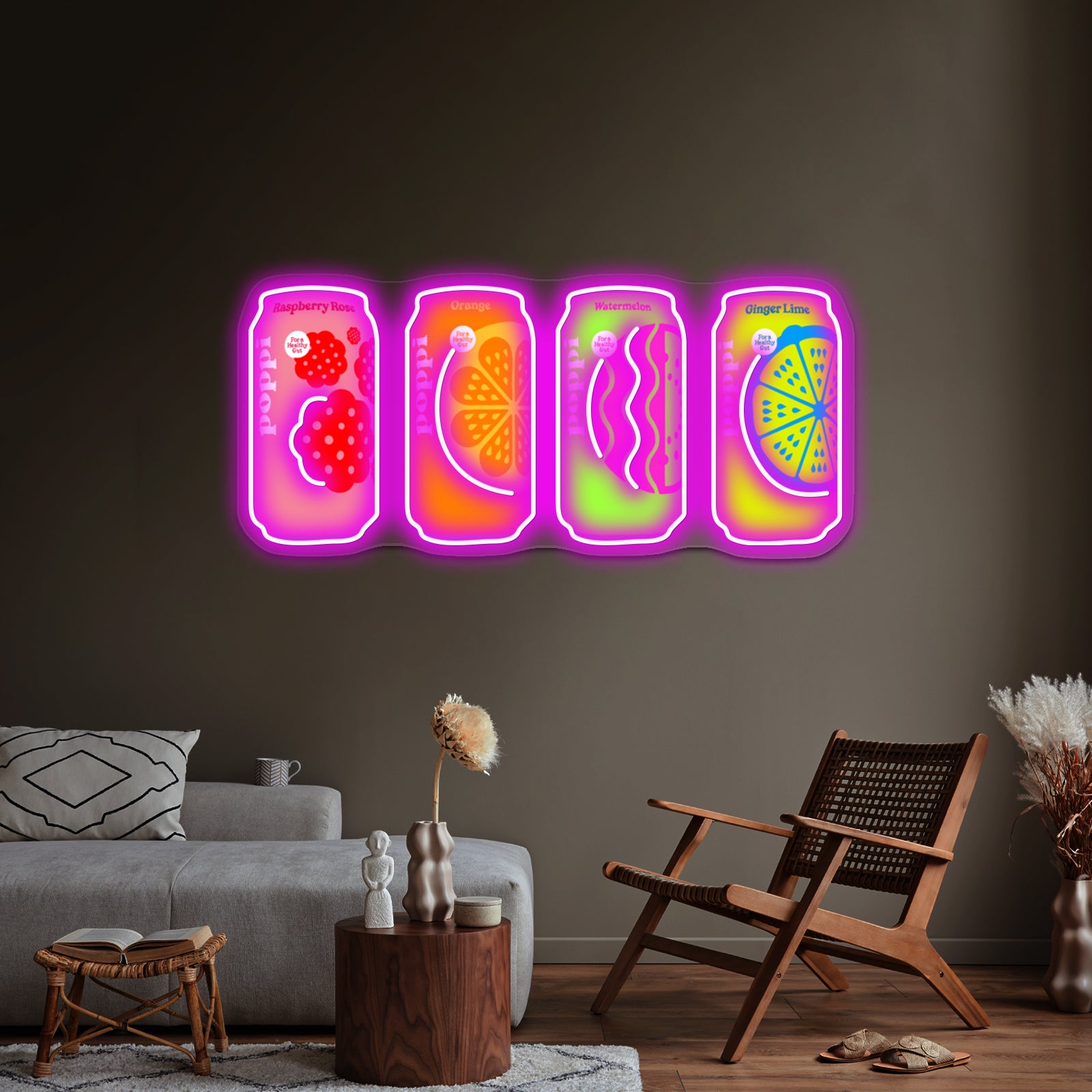 Poppi Soda Cans Artwork Led Signs For Bedroom | Shineneon