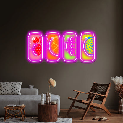 Poppi Soda Cans Artwork Led Signs For Bedroom