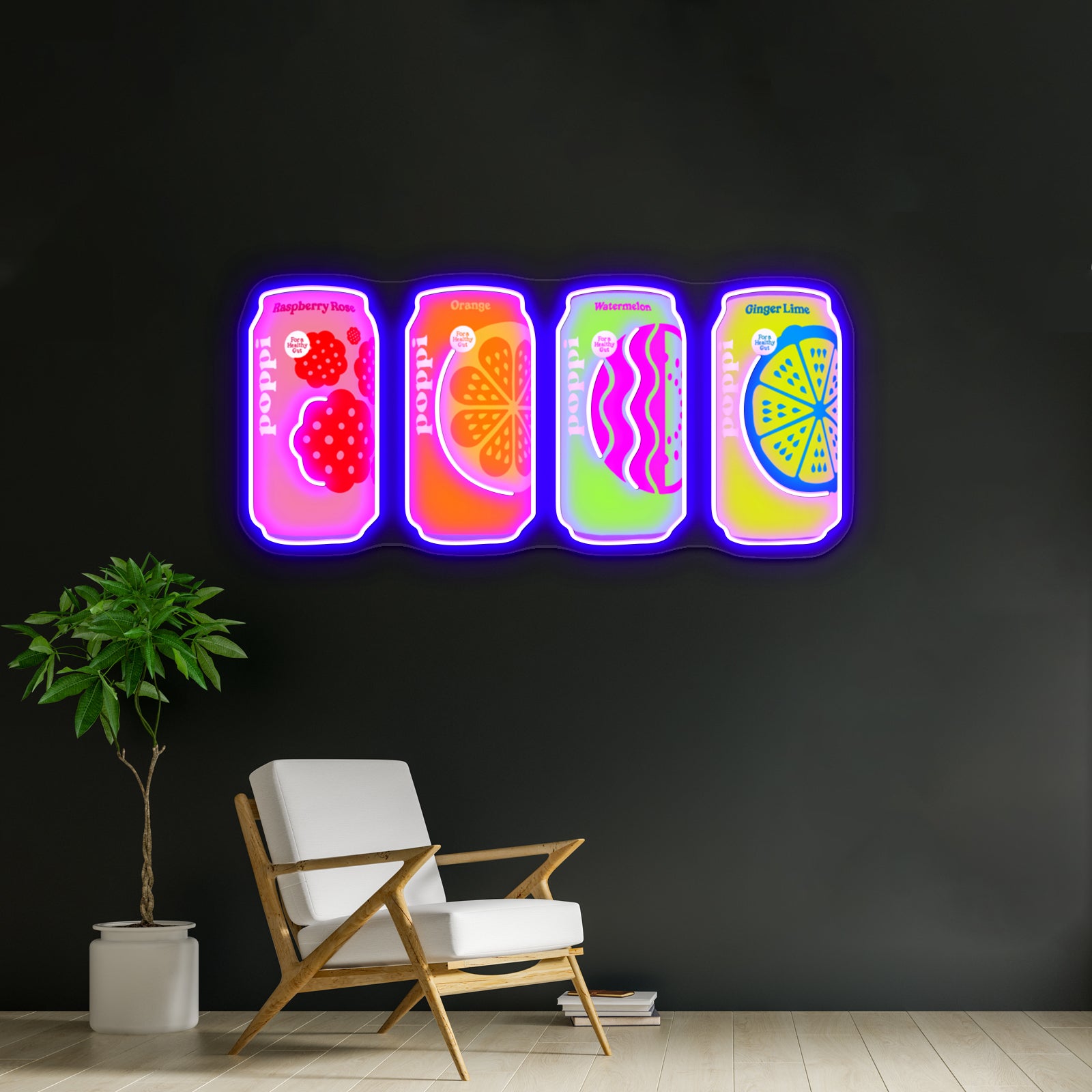 Poppi Soda Cans Artwork Led Signs For Bedroom | Shineneon