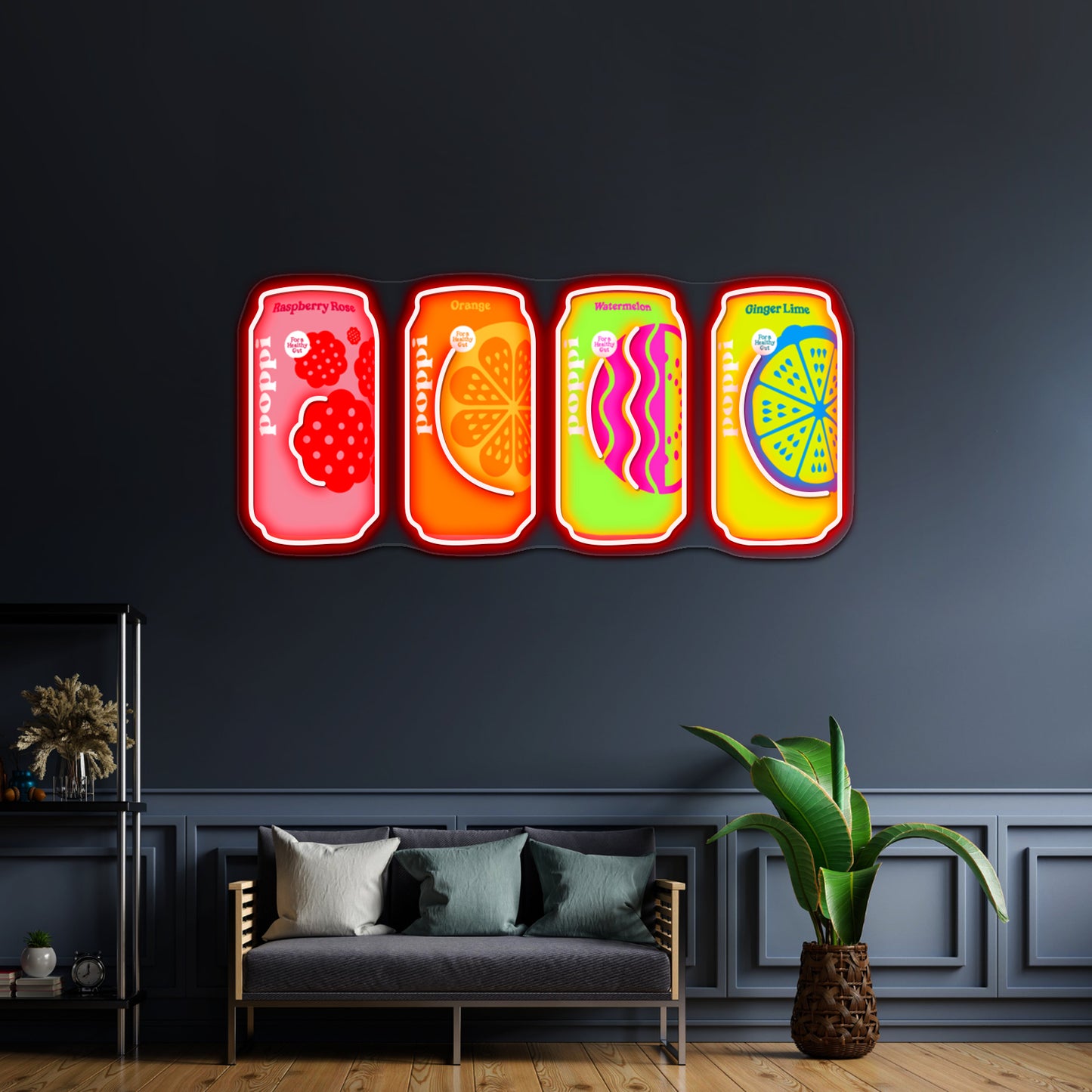 Poppi Soda Cans Artwork Led Signs For Bedroom