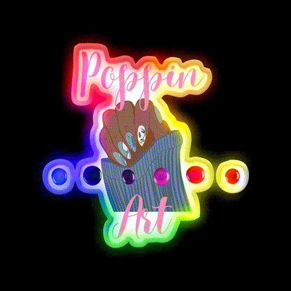 Poppin Art Tshirts Nail Salon Led Neon Sign Rgb Color - LED neon sign close-up detail
