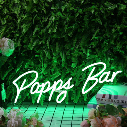 Popps Bar Green Led Neon Sign - Shineneon