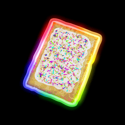 Poptart Snack Food Led Neon Sign Rgb Color - LED neon sign close-up detail