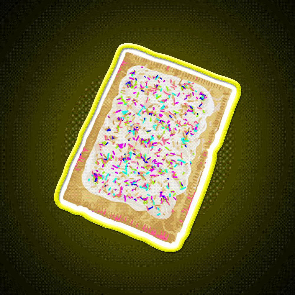 Poptart Snack Food Led Neon Sign Rgb Color - Custom LED neon sign front view