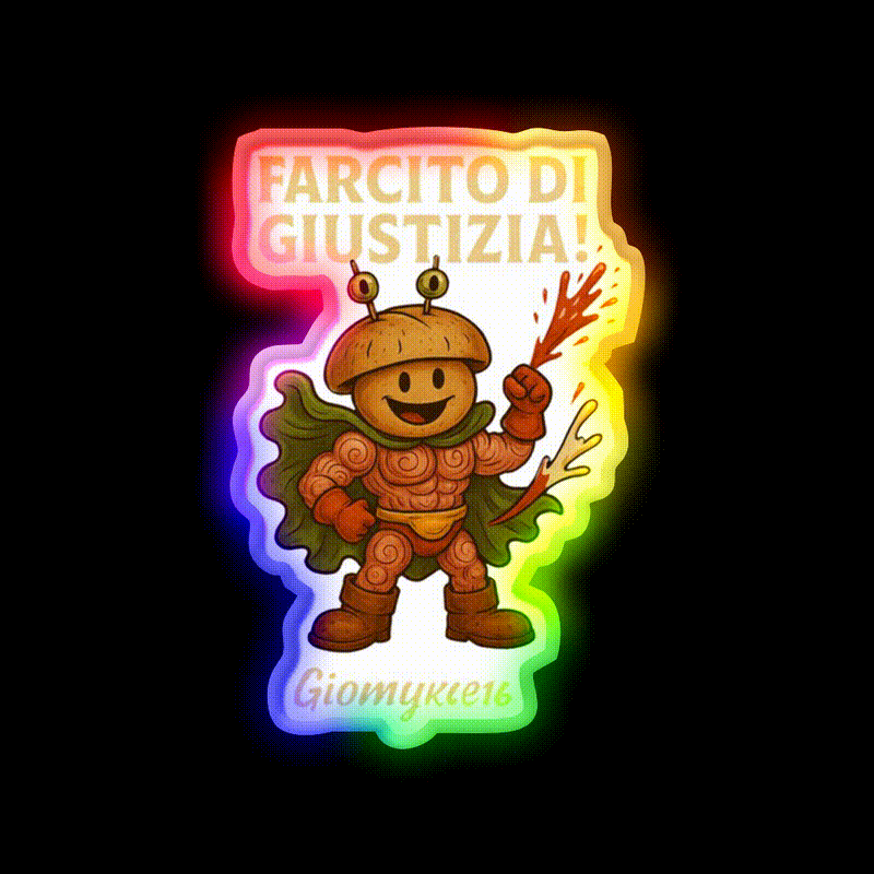 Porck Hero Superpanino Della Giustizia Led Neon Sign For Burger Place Rgb Color - LED neon sign close-up detail