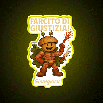 Porck Hero Superpanino Della Giustizia Led Neon Sign For Burger Place Rgb Color - Custom LED neon sign front view