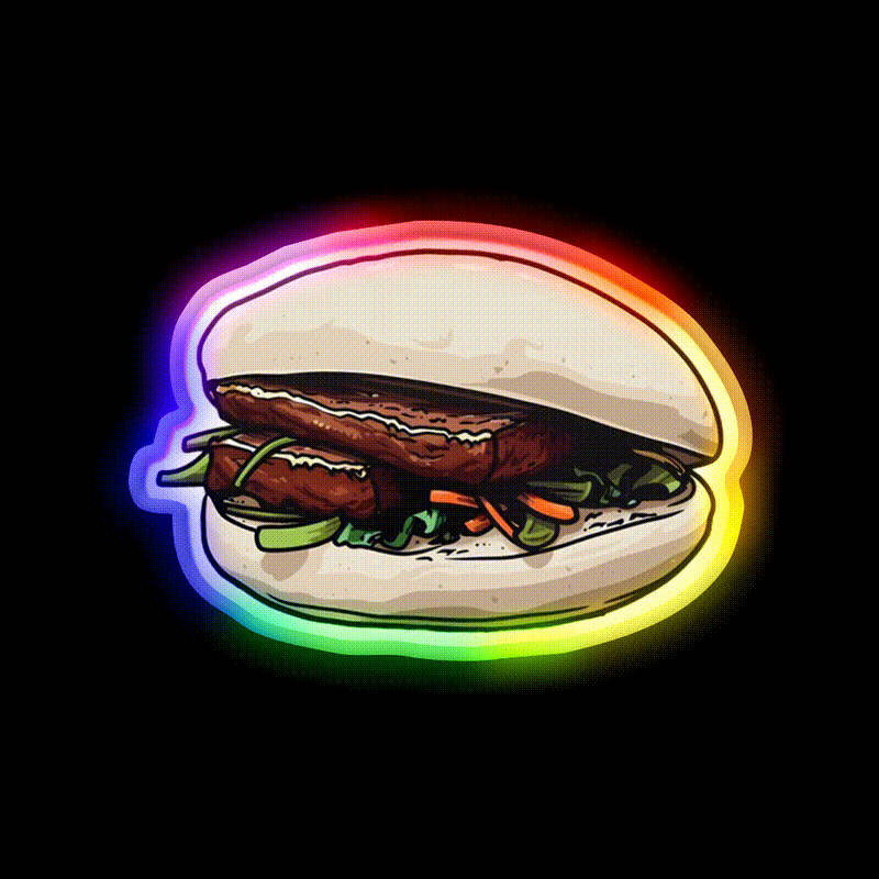 Pork Belly Bun Led Neon Sign Chinese Food Rgb Color