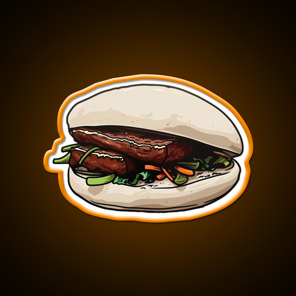 Pork Belly Bun Led Neon Sign Chinese Food Rgb Color