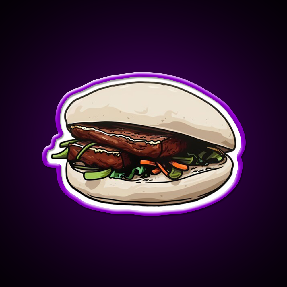 Pork Belly Bun Led Neon Sign Chinese Food Rgb Color