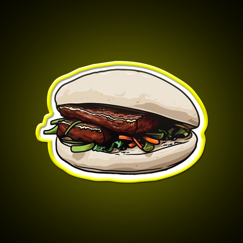 Pork Belly Bun Led Neon Sign Chinese Food Rgb Color