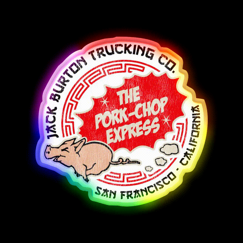 Pork Chop Express San Francisco Lts Worn Asian Cultural Led Neon Sign Rgb Color - LED neon sign close-up detail