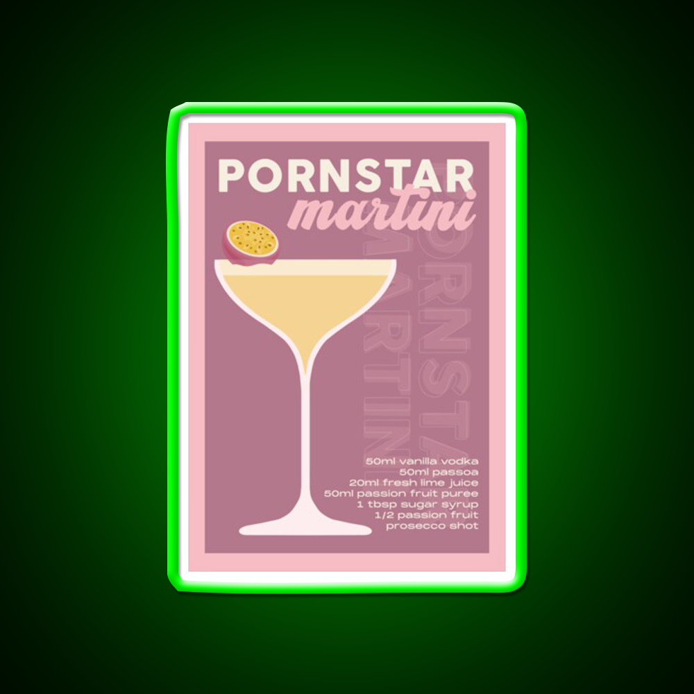 Pornstar Martini Cocktail Burgundy Cocktail Bar Decor Led Neon Sign Rgb Color - LED neon sign view 8
