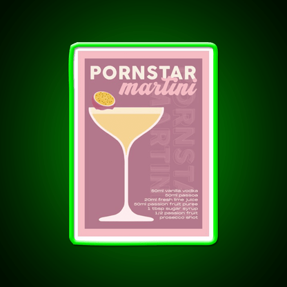Pornstar Martini Cocktail Burgundy Cocktail Bar Decor Led Neon Sign Rgb Color - Shineneon