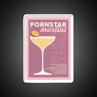 Pornstar Martini Cocktail Burgundy Cocktail Bar Decor Led Neon Sign Rgb Color - LED neon sign view 11