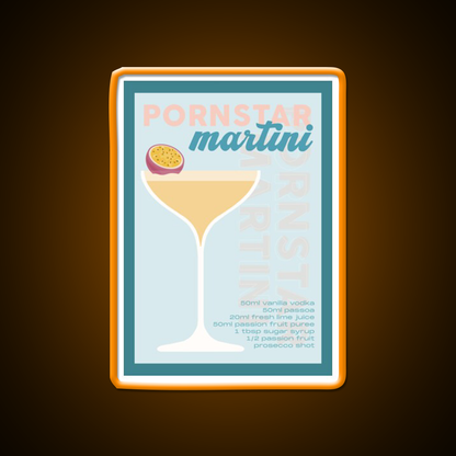 Pornstar Martini Cocktail Recipe Print Cocktail Bar Decor Led Neon Sign Rgb Color - LED neon sign view 6