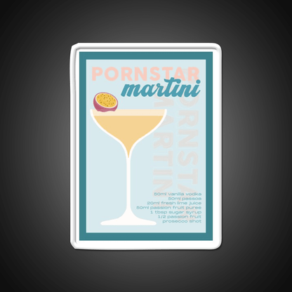 Pornstar Martini Cocktail Recipe Print Cocktail Bar Decor Led Neon Sign Rgb Color - Shineneon