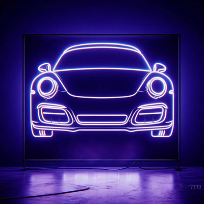 Porsche Blue-Pink Sports Car Front Led Neon Sign For Indoor Auto Showroom Decor | Shineneon
