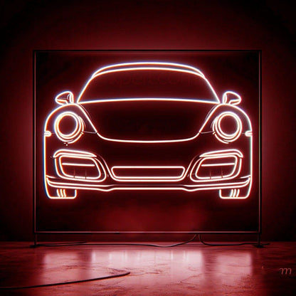 Porsche Blue-Pink Sports Car Front Led Neon Sign For Indoor Auto Showroom Decor | Shineneon
