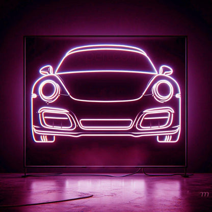 Porsche Blue-Pink Sports Car Front Led Neon Sign For Indoor Auto Showroom Decor | Shineneon