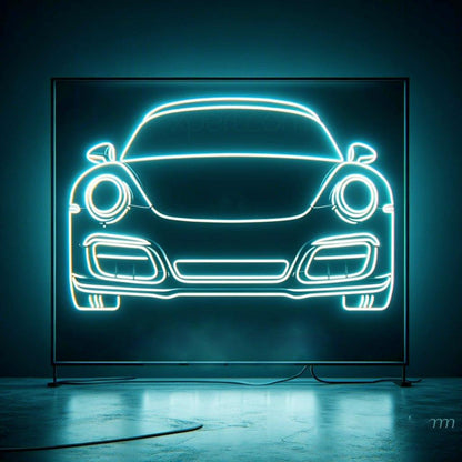 Porsche Blue-Pink Sports Car Front Led Neon Sign For Indoor Auto Showroom Decor | Shineneon