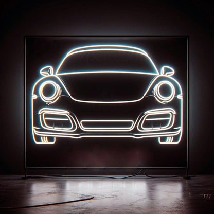 Porsche Blue-Pink Sports Car Front Led Neon Sign For Indoor Auto Showroom Decor | Shineneon