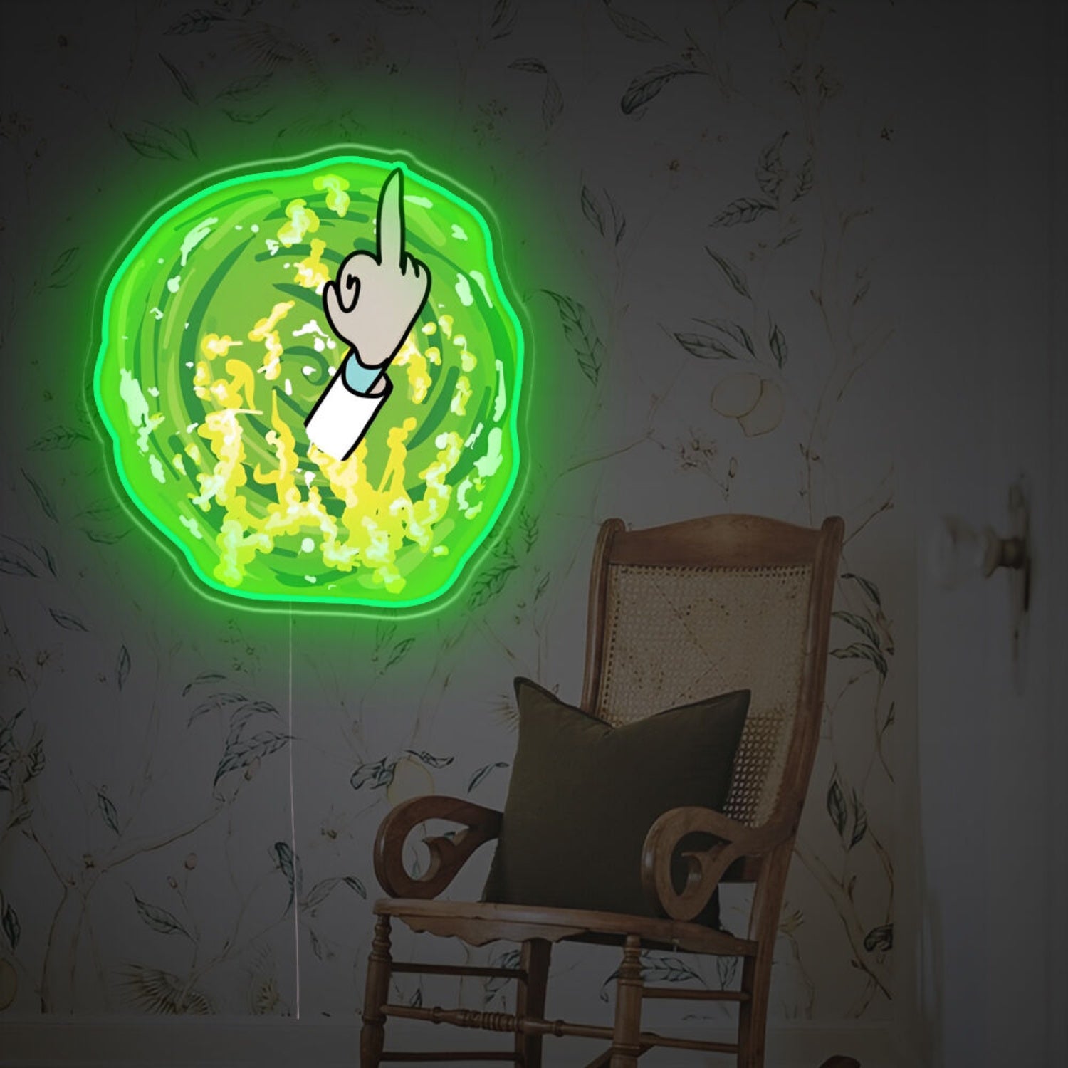 Portal With Rick Middle Finger Led Neon Acrylic Artwork | Shineneon