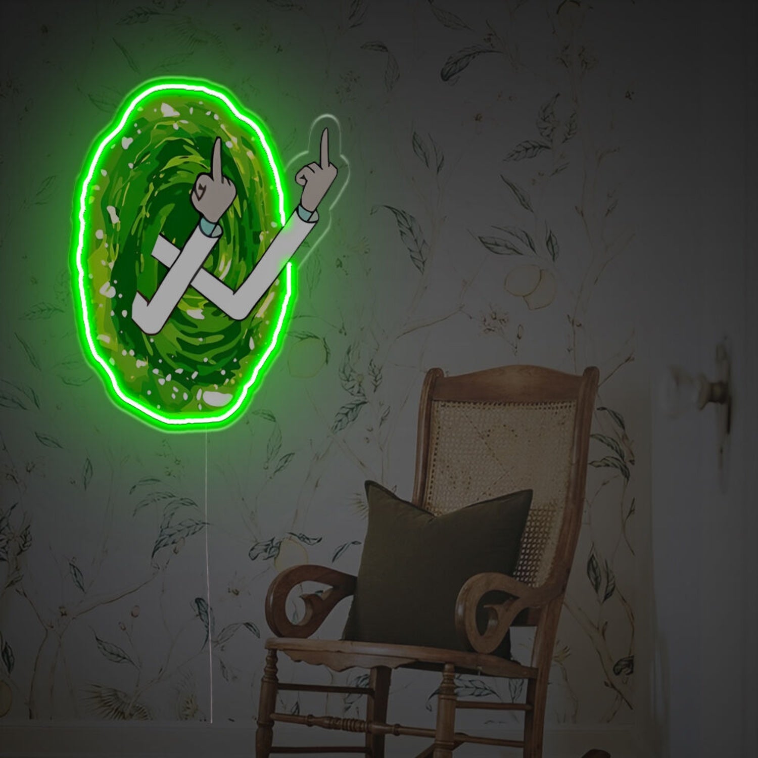 Portal With Rick Middle Fingers Led Neon Acrylic Artwork | Shineneon