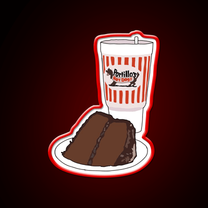 Portillos Chocolate Cake Shake Fast Food Led Neon Sign For Burger Place Rgb Color - Shineneon