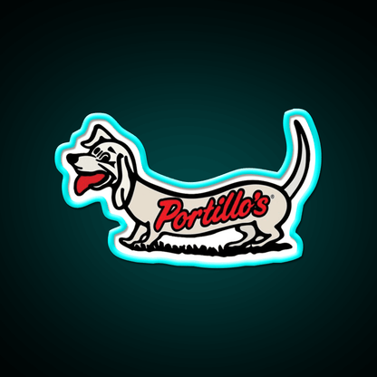 Portillos Dog Logo Fast Food Led Neon Sign For Burger Place Rgb Color - Shineneon