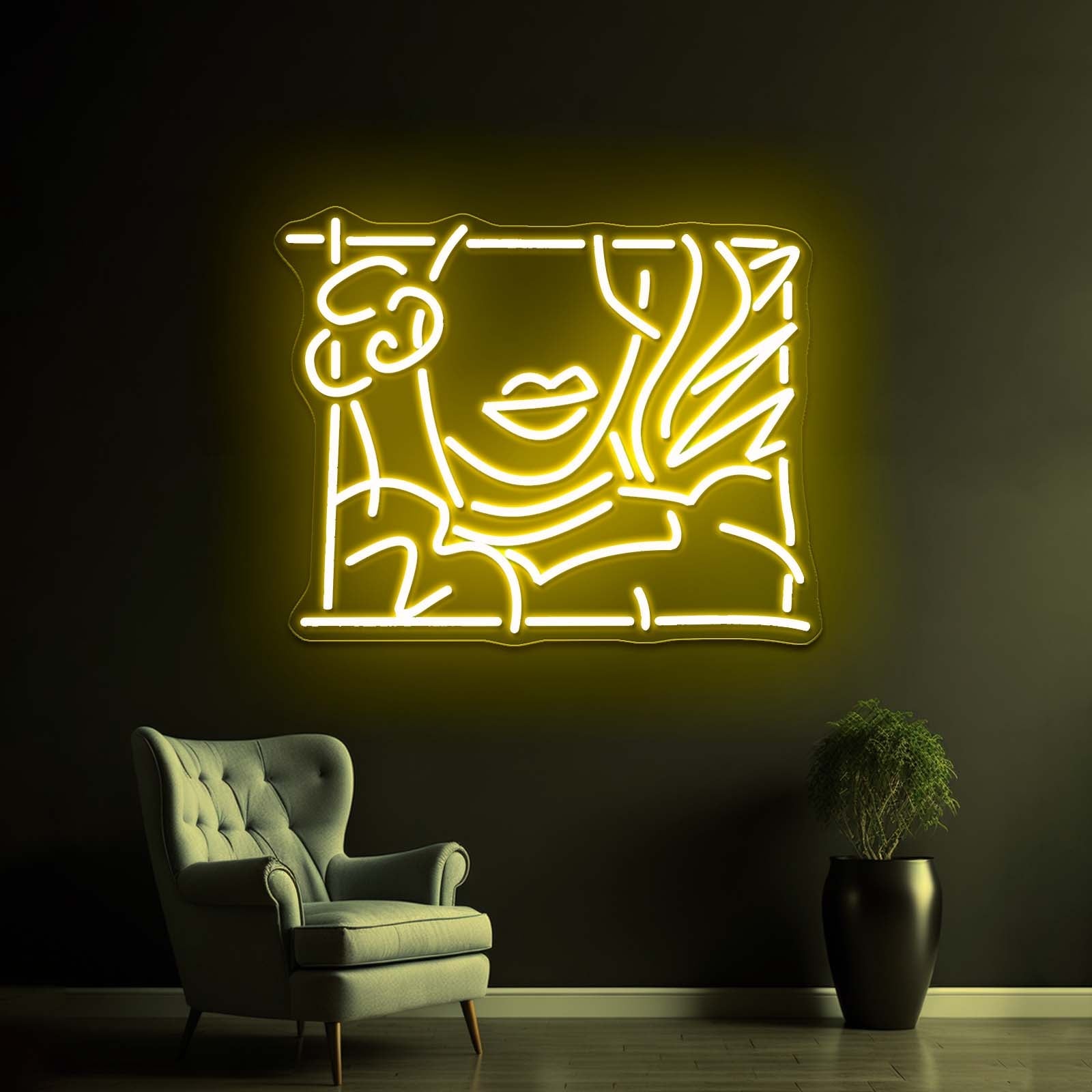 Portrait Of A Lady Artistic Neon Signs Wall Art Led Signs - Shineneon