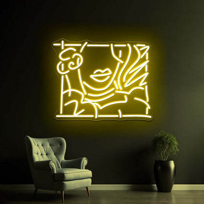 Portrait Of A Lady Artistic Neon Signs Wall Art Led Signs - Shineneon
