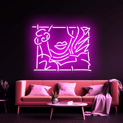 Portrait Of A Lady Artistic Neon Signs Wall Art Led Signs - Shineneon