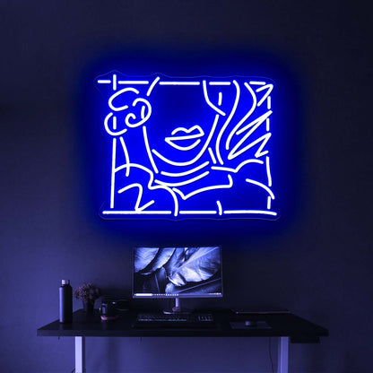 Portrait Of A Lady Artistic Neon Signs Wall Art Led Signs