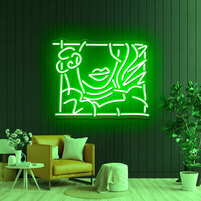 Portrait Of A Lady Artistic Neon Signs Wall Art Led Signs