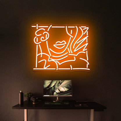 Portrait Of A Lady Artistic Neon Signs Wall Art Led Signs