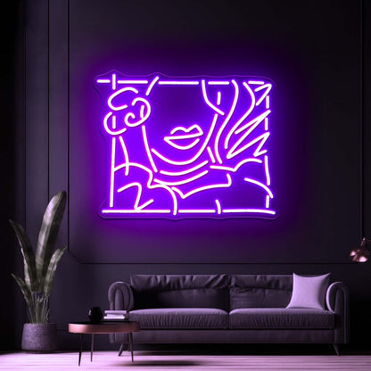 Portrait Of A Lady Artistic Neon Signs Wall Art Led Signs