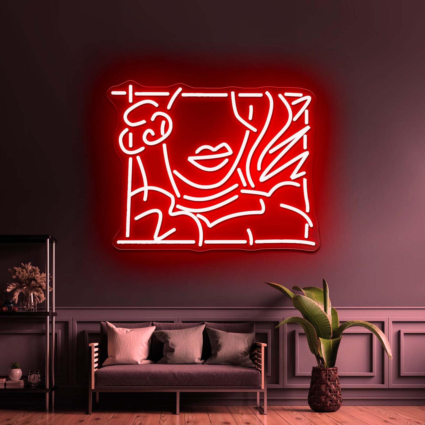 Portrait Of A Lady Artistic Neon Signs Wall Art Led Signs