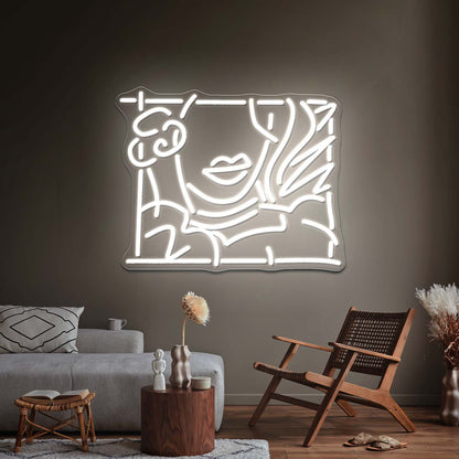 Portrait Of A Lady Artistic Neon Signs Wall Art Led Signs